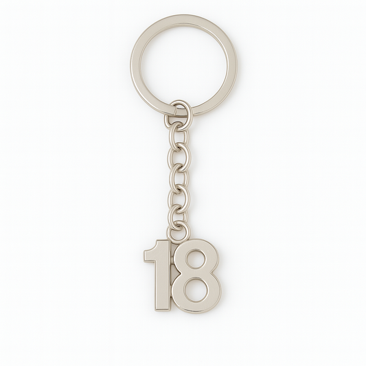 Aged 18 Keyring