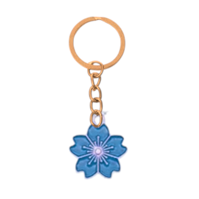 Blue Flower Keyring