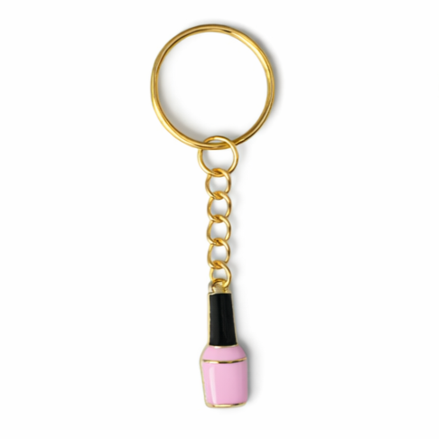 Pink Nail Varnish Keyring