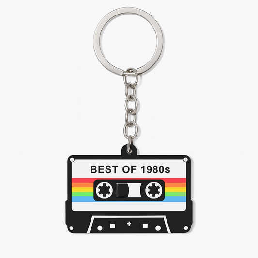 Retro 1980s Tape Keyring