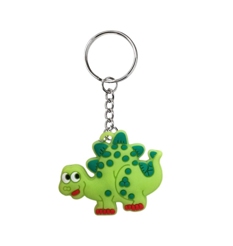Bright Green Dinosaur Keyring