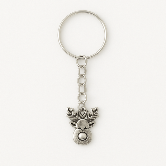 Christmas Reindeer Face Keyring