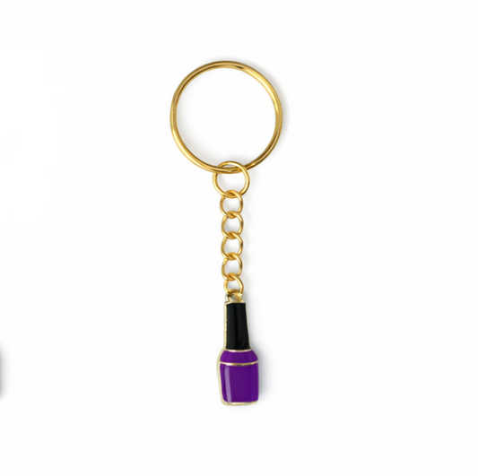 Purple Nail Varnish Keyring