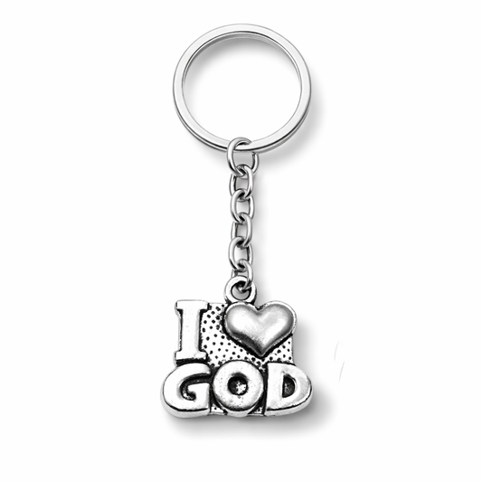 I Love God Keyring