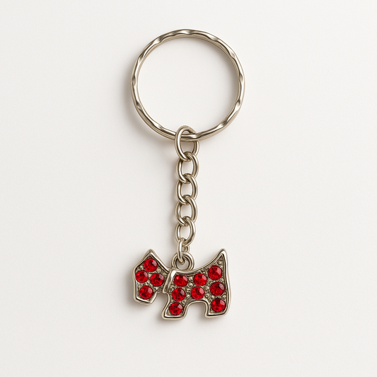 Red Scottie Dog Keyring
