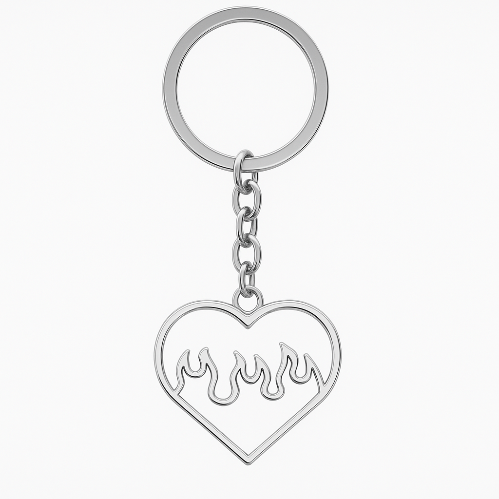 Heart on Fire  Keyring