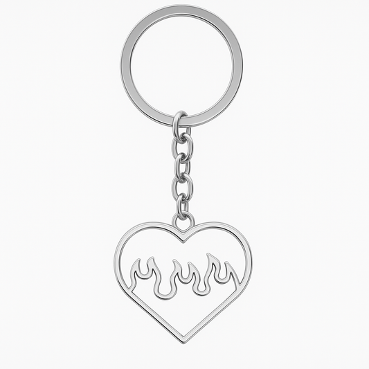 Heart on Fire  Keyring
