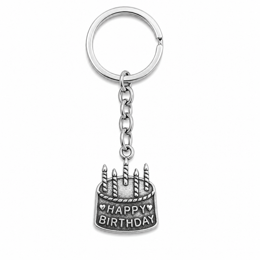 Happy Birthday Cake Keyring