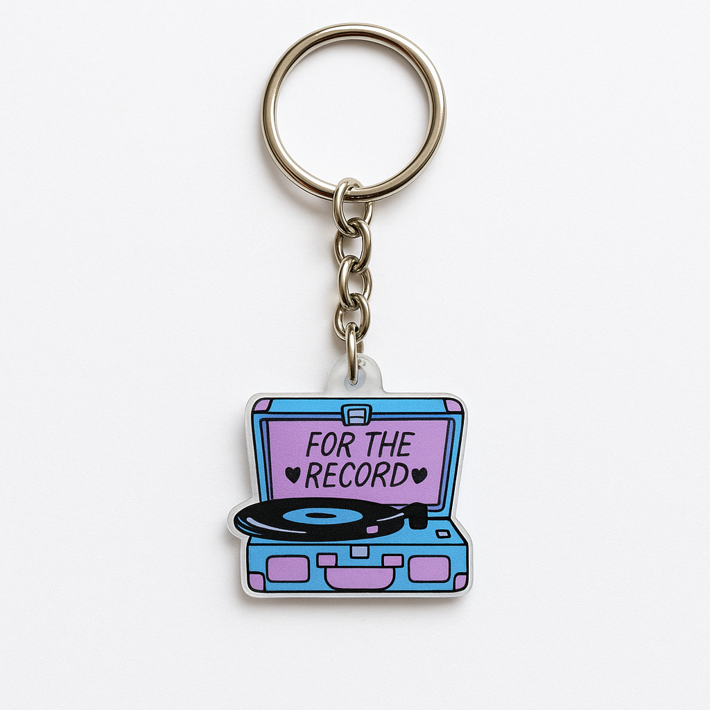 Retro Record Player Keyring