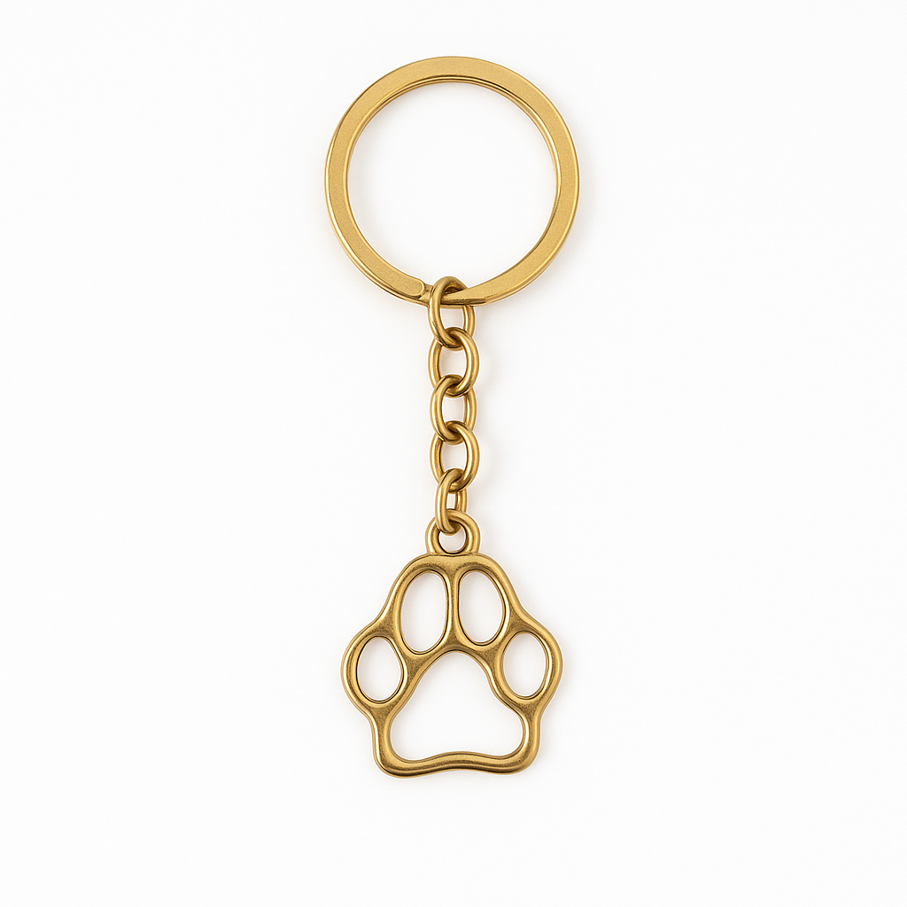 Gold Paw Keyring